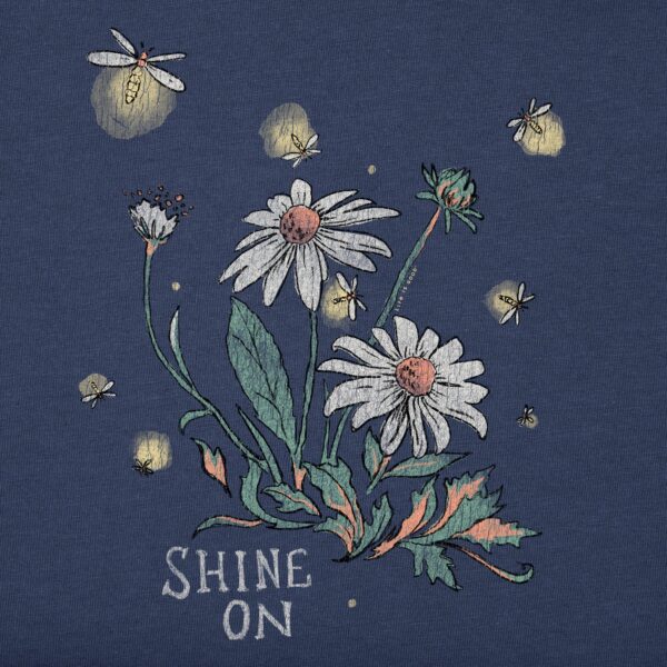 Women's Dreamy Shine On Daisies Long Sleeve Crusher-LITE Hooded Tee - Image 3