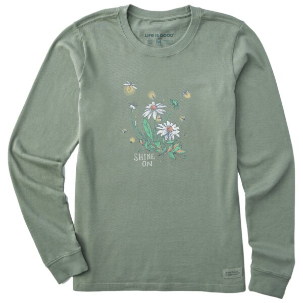 Women's Dreamy Shine On Daisies Long Sleeve Crusher Tee - Image 3