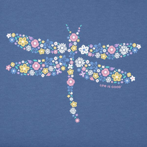 Women's Dragonfly Flowers Long Sleeve Crusher Vee - Image 6
