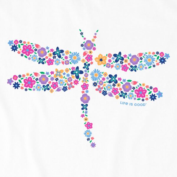 Women's Dragonfly Flowers Long Sleeve Crusher Tee - Image 2