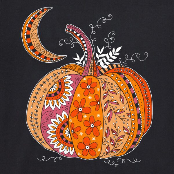 Women's Doodle Pumpkin Long Sleeve Crusher Tee - Image 4
