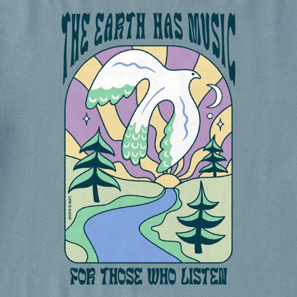 Women's Dove Earth Has Music Long Sleeve Crusher Boxy Tee - Image 2