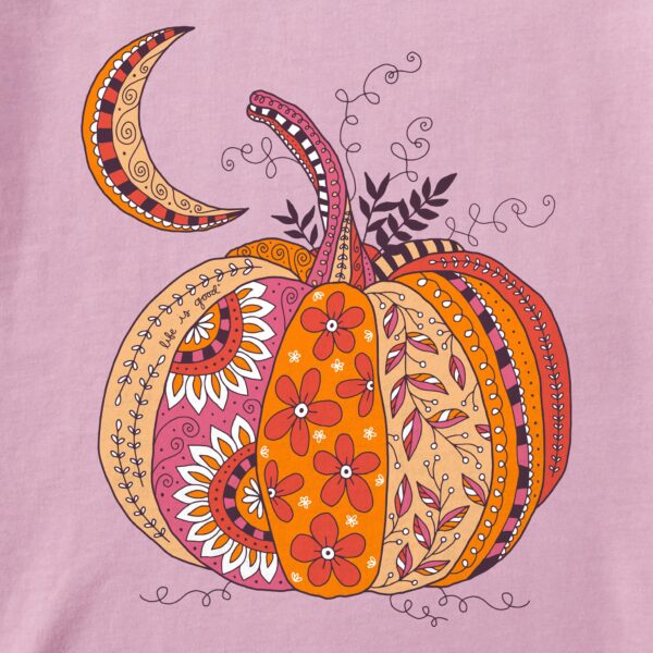 Women's Doodle Pumpkin Long Sleeve Crusher Boxy Tee - Image 4