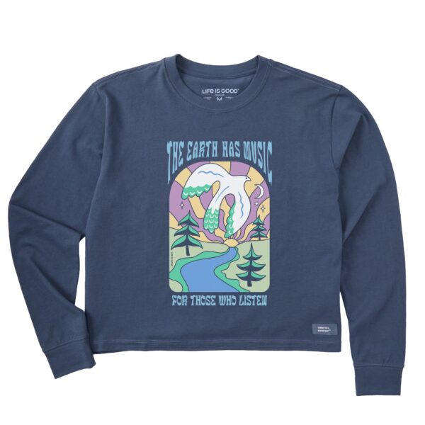 Women's Dove Earth Has Music Long Sleeve Crusher Boxy Tee - Image 4
