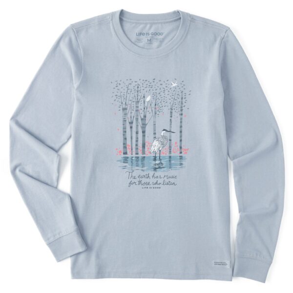 Women's Earth Has Music Heron Long Sleeve Tee - Image 15