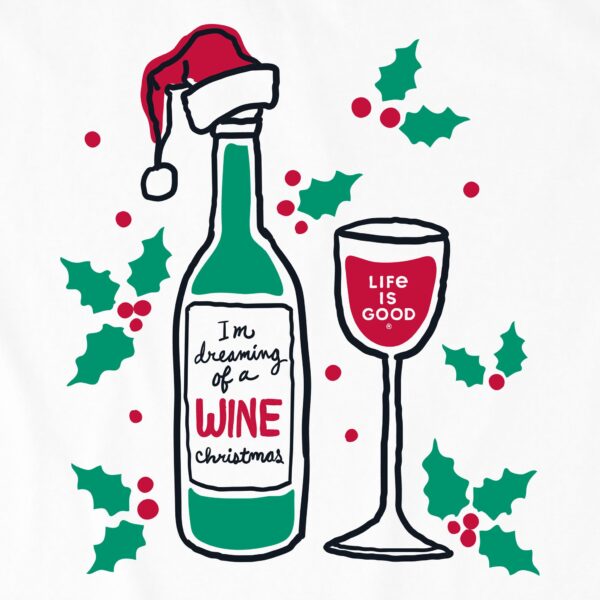 Women's Dreaming of a Wine Christmas Long Sleeve Crusher Tee - Image 2
