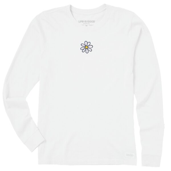 Women's Embroidered Daisy Long Sleeve Crusher Tee - Image 3
