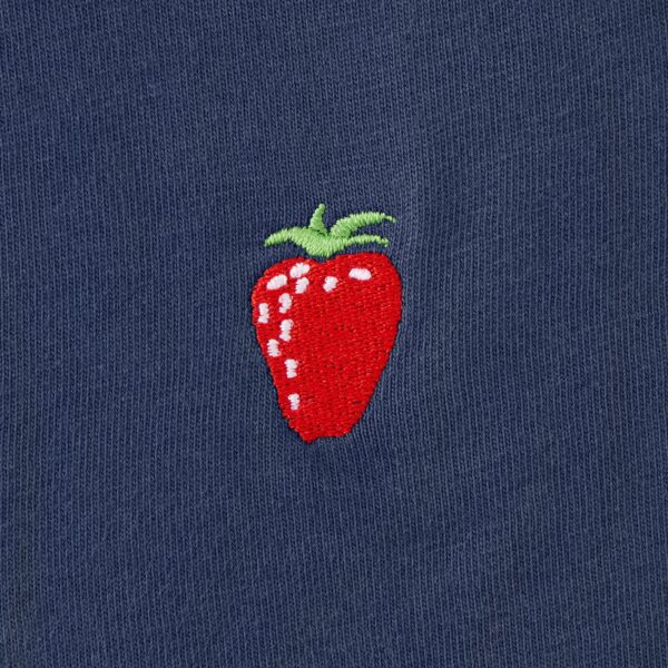 Women's Embroidered Strawberry Long Sleeve Crusher Vee - Image 2