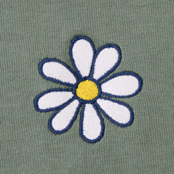 Women's Embroidered Daisy Long Sleeve Crusher Tee - Image 2