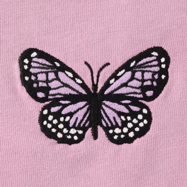 Women's Embroidered Butterfly Long Sleeve Crusher Boxy Tee - Image 2