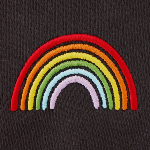 Women's Embroidered Rainbow Long Sleeve Crusher Boxy Tee - Image 2