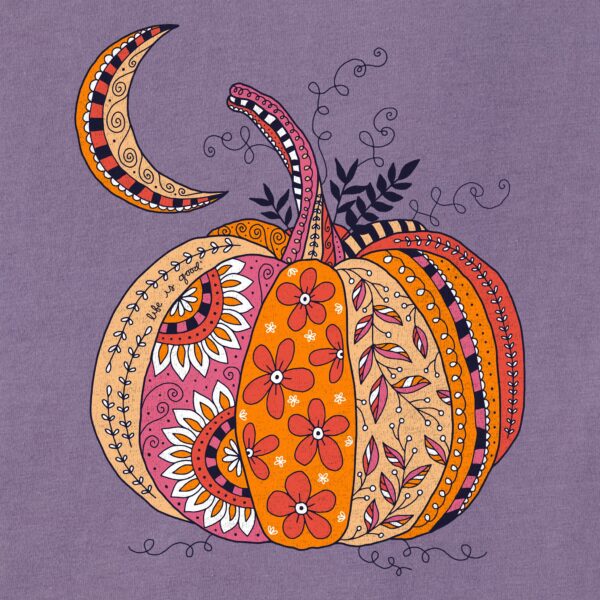 Women's Doodle Pumpkin Long Sleeve Crusher Tee - Image 6