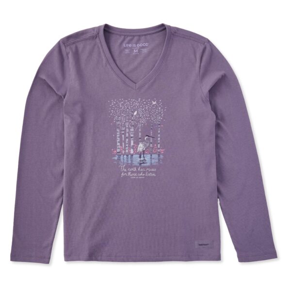 Women's Earth Has Music Heron Long Sleeve Crusher Vee - Image 7