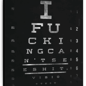 Can't See Shit Eye Chart Wall Art