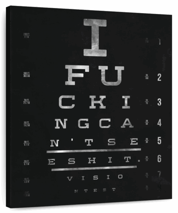 Can't See Shit Eye Chart Wall Art