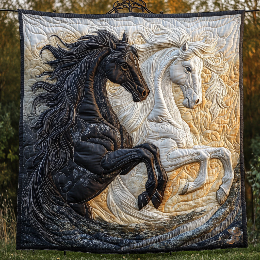 Horse Racing In The Field WU0511006CL Quilt